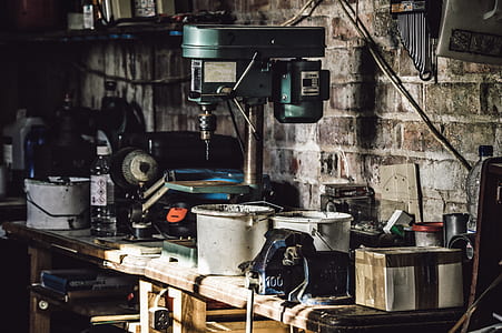 green and gray drill press machine thumbnail