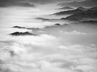 mountain covering with clouds thumbnail