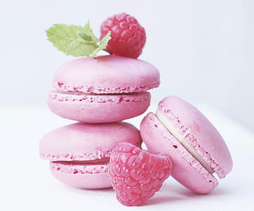pile of strawberry and macaroons thumbnail