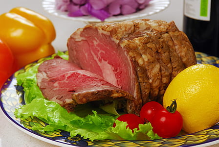 cooked ham on plate thumbnail
