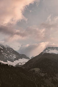 aerial photography of mountain covered with snow thumbnail