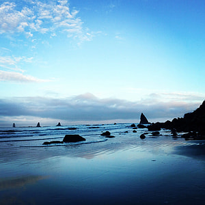 Shoreline before sunrise at Olympic National Park thumbnail