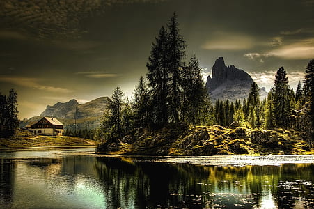 dawn, landscape, mountains, nature thumbnail