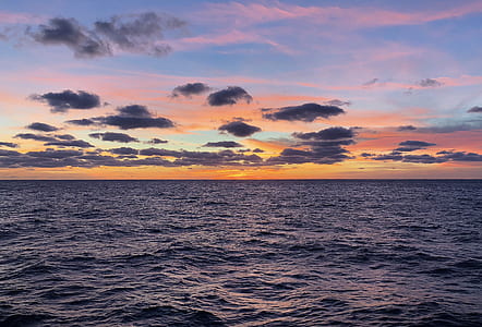 body of water under gray cloudy sky thumbnail