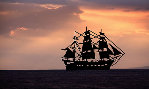 silhouette of sail ship thumbnail