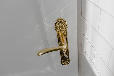 Antique gold plated door handle thumbnail
