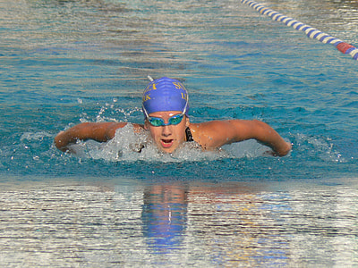 person swimming on pool thumbnail