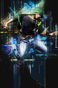 men's wearing green full-zip hoodie with blue jeans thumbnail