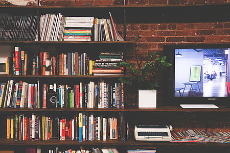 brown, wooden, rack, book thumbnail