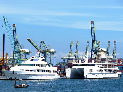 white cargo ship on sea thumbnail