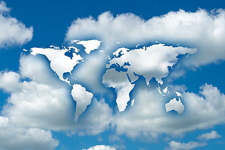 map of the world on white and blue sky edited photo thumbnail