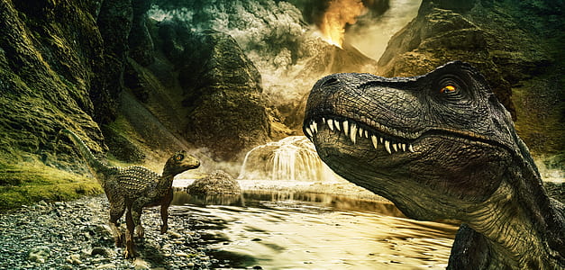 dinosaur digital wallpaper thumbnail