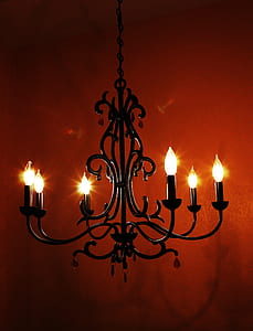 brass-colored uplight chandelier thumbnail