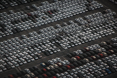 aereal photography of parked cars thumbnail