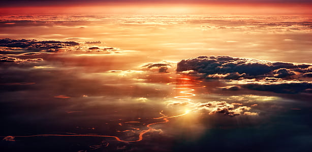aerial photo of cloud at sunset thumbnail