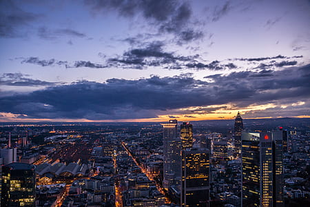 bird's eye view of city during night thumbnail