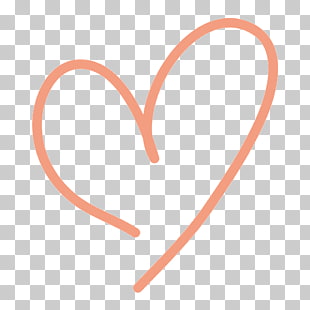 Heart Drawing Icon, Hand drawn heart-shaped material, orange heart illustration PNG clipart