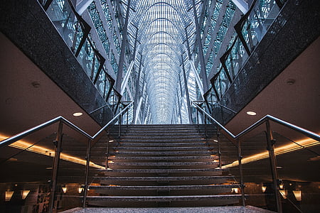 low angle photography of stairs inside building thumbnail