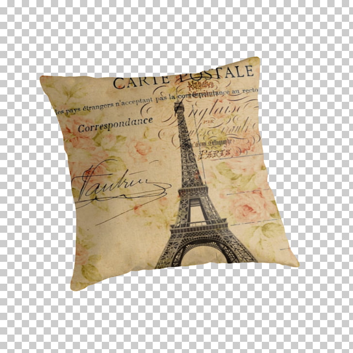 Eiffel Tower Throw Pillows Cushion Fashion 5 Vintage Paris Png
