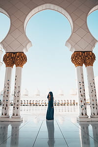 woman wearing blue dress outdoor thumbnail