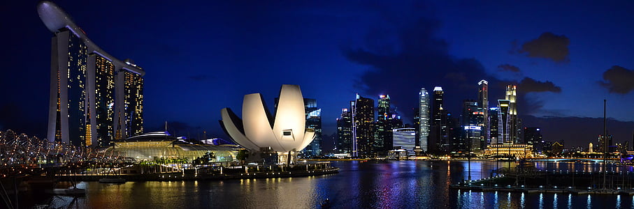 landscape photography of city skyline during night time thumbnail