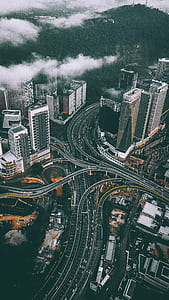 aerial view of city and road thumbnail