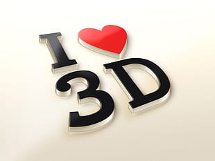 I Love 3D Logo MockUp psd file
