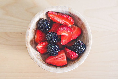 Fresh Strawberries and Blackberries in Little Bowl thumbnail