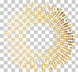 Halftone, painted golden circle, yellow and orange polka-dot illustration PNG clipart