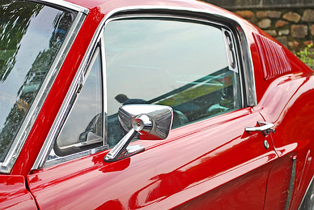 classic red Ford Mustang coupe thumbnail