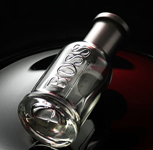 clear glass BOSS perfume bottle thumbnail