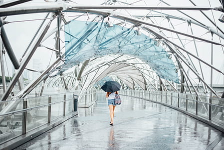 woman standing under umbrella thumbnail