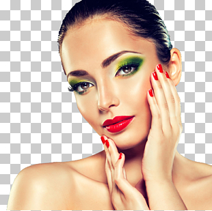 Cosmetics Model Beauty Nail polish, Makeup Model, woman touching her face PNG clipart