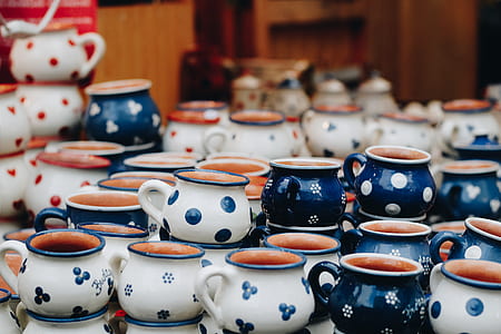 white and blue teapot lot thumbnail
