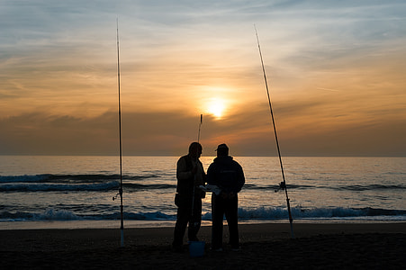 two men talking near fishing rods thumbnail