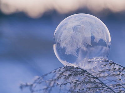 macro photography of clear glass bauble thumbnail