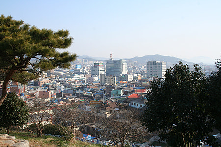 Panorama view of Mokpo from Yudalsan in South Korea thumbnail