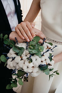 bride, groom, married, flowers, hands thumbnail