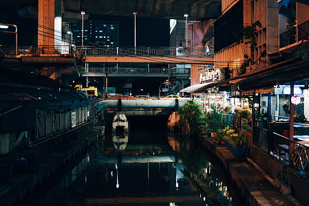 reflection photo of bridge near store thumbnail