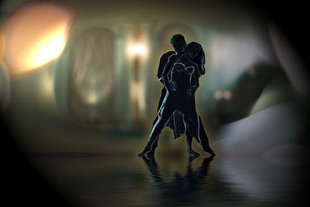 man and woman dancing in dark area illustration thumbnail