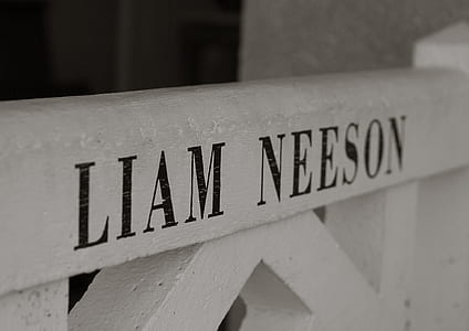 Liam Neeson text print fence thumbnail
