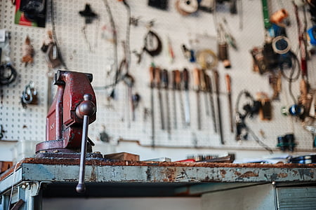 inclose up photo of red steel tool equipment thumbnail