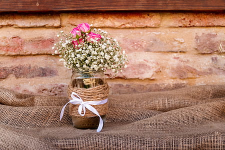 Decoration of beautiful small flowers in a glass thumbnail