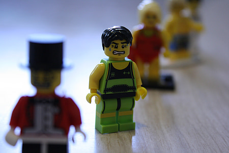 selective focus of green Lego minifig thumbnail
