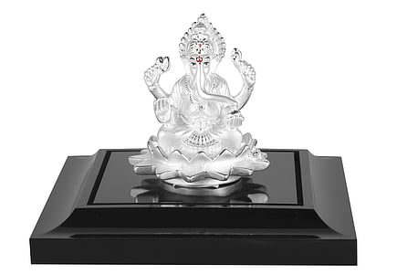 clear glass Ganesha Hindu god figurine thumbnail