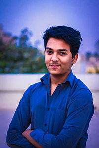 men's blue dress shirt thumbnail