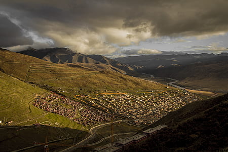 high angle view of village thumbnail