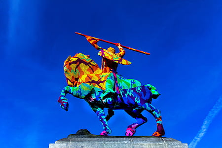 man riding horse statue clip art thumbnail
