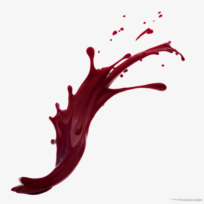 Red wine water spray splash effect element, red paint splash PNG clipart