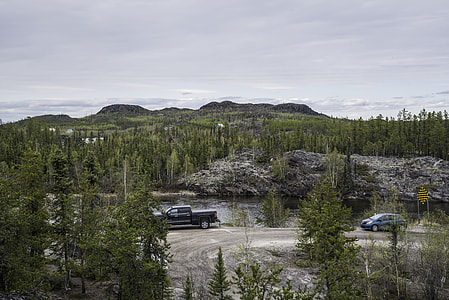 Cars parked on the Ingraham Trail by Tibbit Lake thumbnail